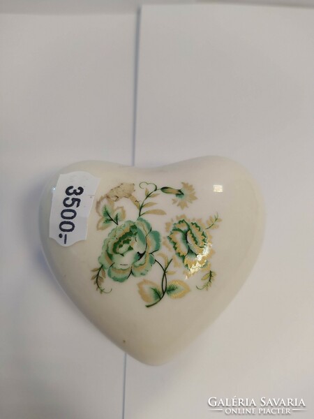 Antique porcelain heart-shaped container
