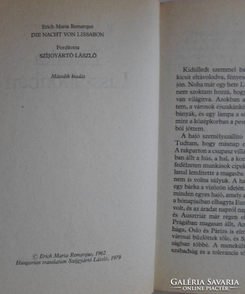 Erich Maria Remarque: Éjszaka Lisszabonban (Magvető, 1988; Sikerkönyvek)