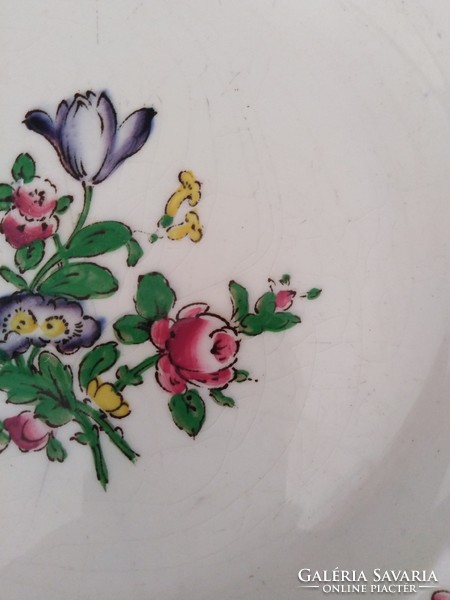 English faience plate - antique style / hand painted
