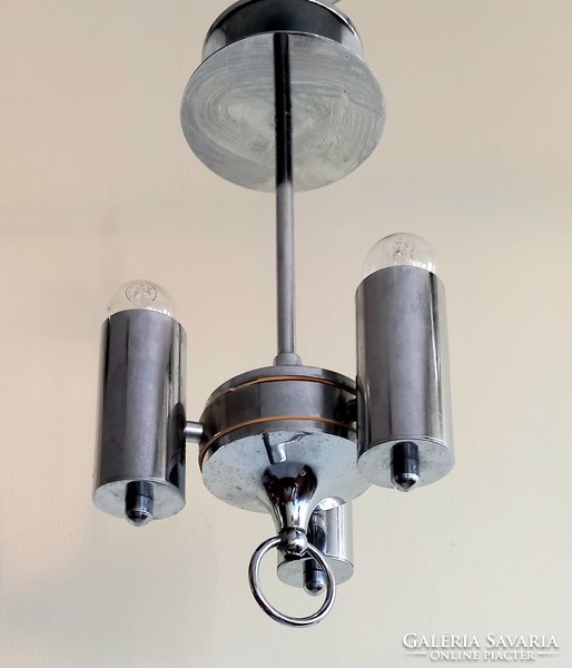 Bauhaus Art-deco Design Króm mennyezeti lámpa,  Gaetano Sciolari?   ALKUDHATÓ