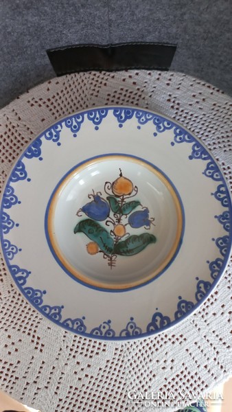 Habán hand-painted wall plate, height: 4.5 cm, diameter: 21.5 cm, flawless