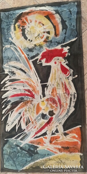 M. N. Zs. Signed painting on canvas - rooster