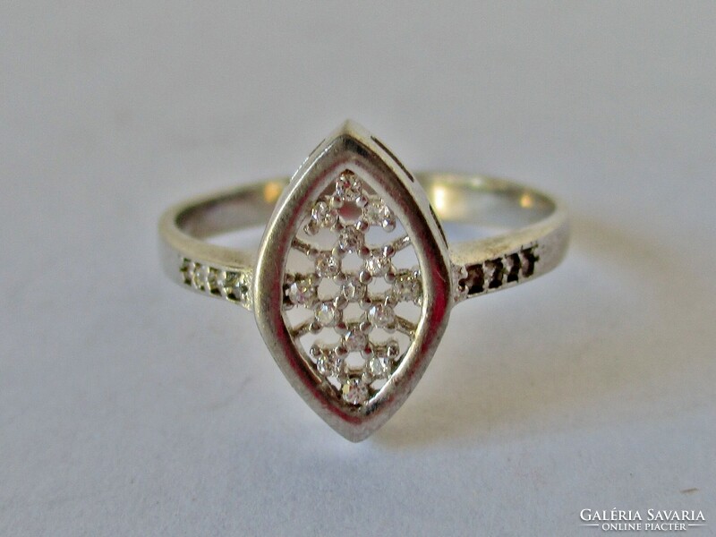 Beautiful silver ring with white stones