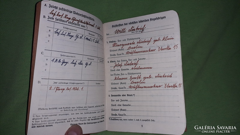 Antique 1941. Ww ii..- Iii. Empire German - Nazi military pay book in wonderful condition according to pictures