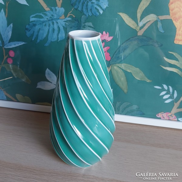 Ritka Türkíz Unterweissbach porcelán váza