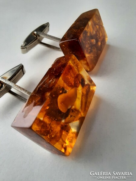 Vintage amber cufflinks, cufflinks, bijoux