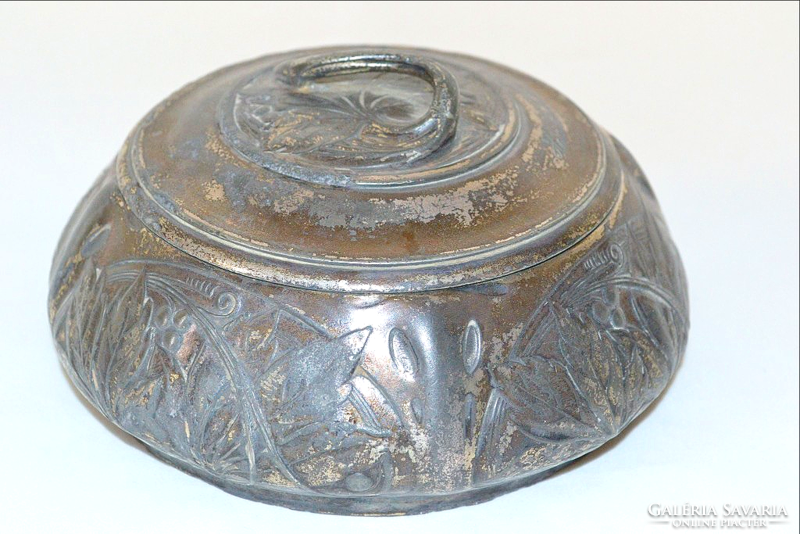 Art Nouveau pewter sugar bowl marked engraved 1938 hermesbank ... Silver plated