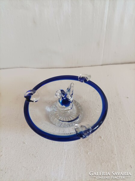 Cobalt blue transparent glass ashtray, ashtray table decoration