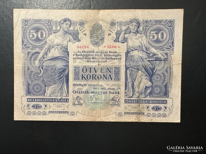 50 korona 1902.  F+!!  Szép bankjegy!!