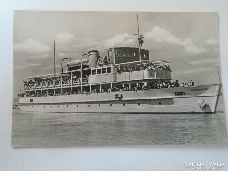 D197995 postcard Balaton Beloiannis cruise ship 1959