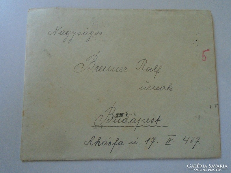 D197961 letter 1932 Budapest - to Mr. (Ralf) Adolf Brenner with content Budapest