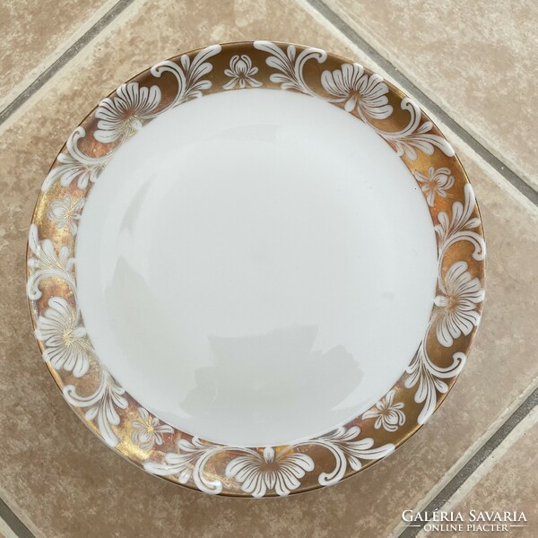 6 db Bavaria aranyozott porcelán virágmintás kistányér süteményes sütis szendvicses készlet