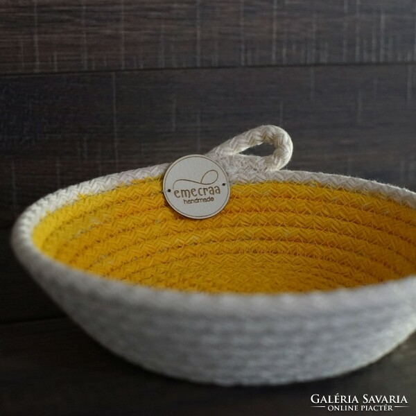 Sewn rope basket - storage bowl (solidago)
