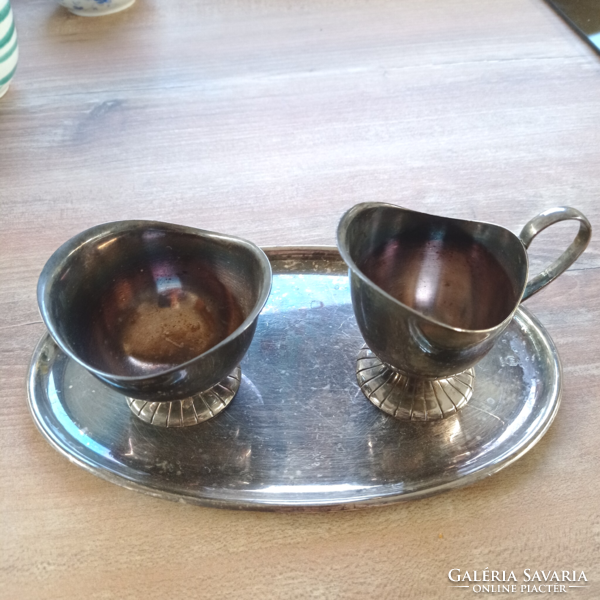 Silver-plated serving set with tray