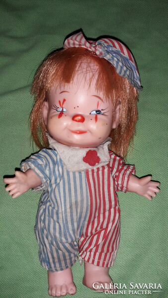 Vintage Japanese winking cute doll plastic clown doll figure 18 cm according to the pictures