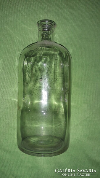 Antique rare large round belly apothecary glass bottle 0.5 liter for collectors as shown in the pictures