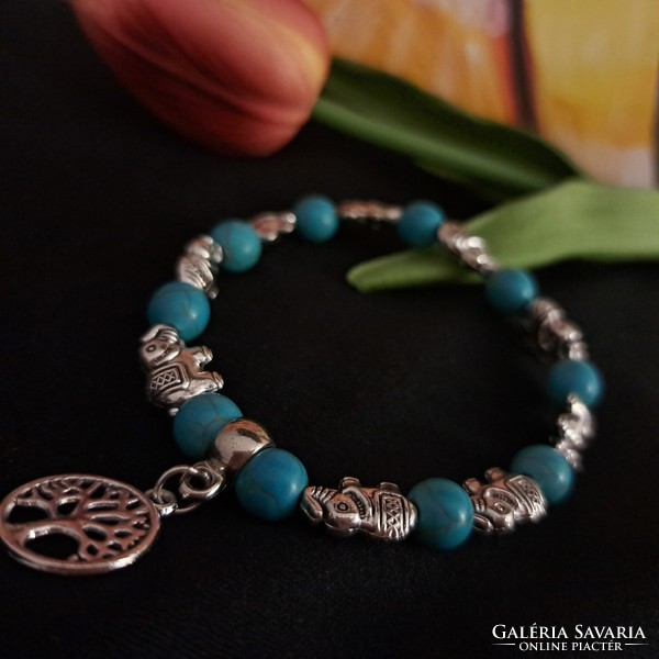 Turquoise tree of life bracelet.