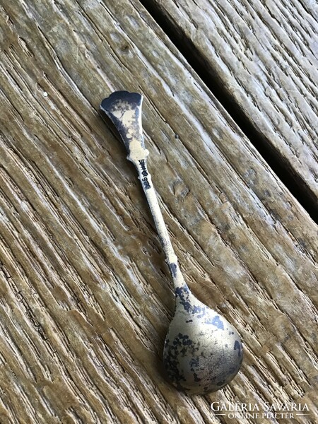 Old Norwegian davisd andersen silver spoon with fire enamel decoration, marked