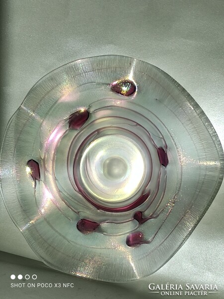 Glass art nouveau freiherr von poschinger iridescent glass table center serving bowl 29 cm diameter