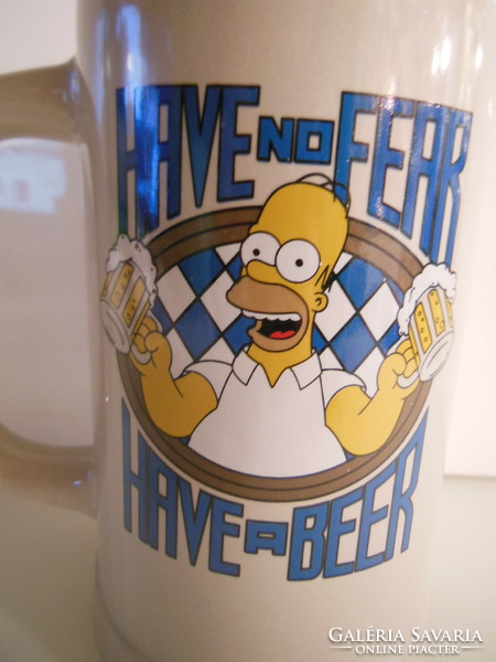 Jug - marked - 1 liter - simpsons - thick - 20 x 15 cm - ceramic - perfect