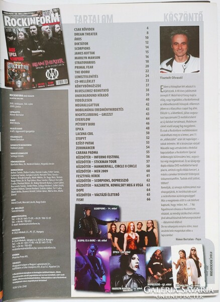 Rockinform magazin 09/6 Dream Theater Ákos Marilyn Manson Stratovarius Primal Fear Péterfy Bori