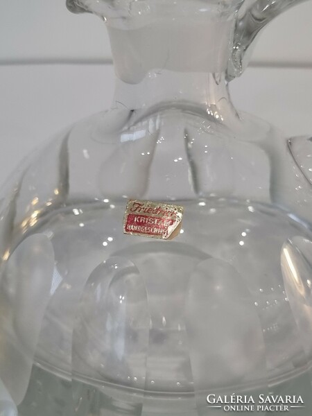 Vintage csiszolt kristály likőrös üveg-Friedrich üvegműhely