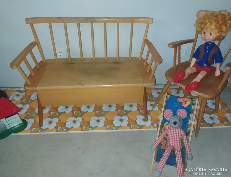 Vintage Herlag gyermek ülőke, pad és szék