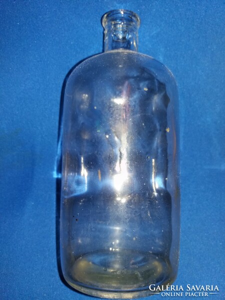 Antique rare large round belly apothecary glass bottle 1.5 liter for collectors as shown in pictures