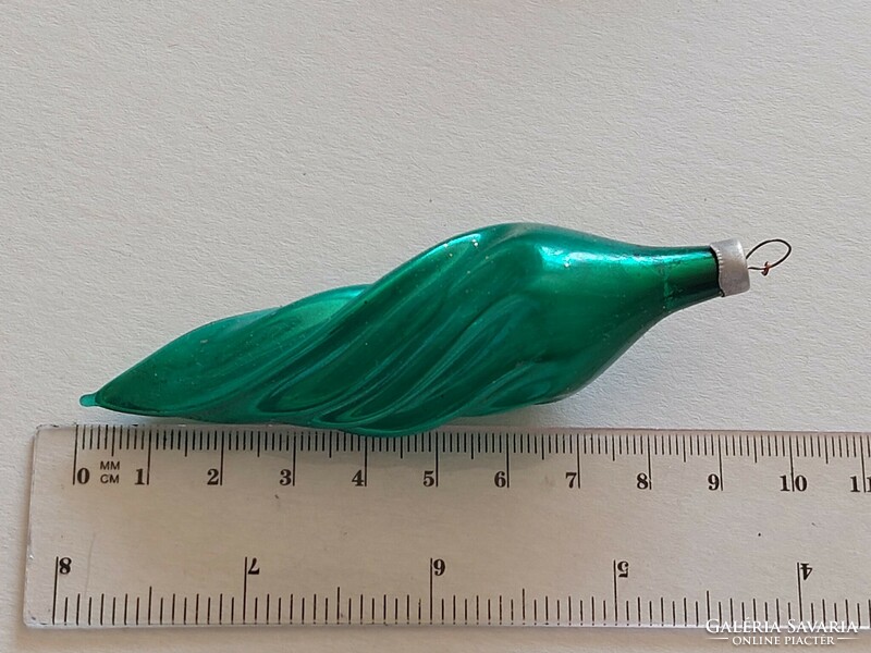Old glass Christmas tree decoration green twisted icicle glass decoration