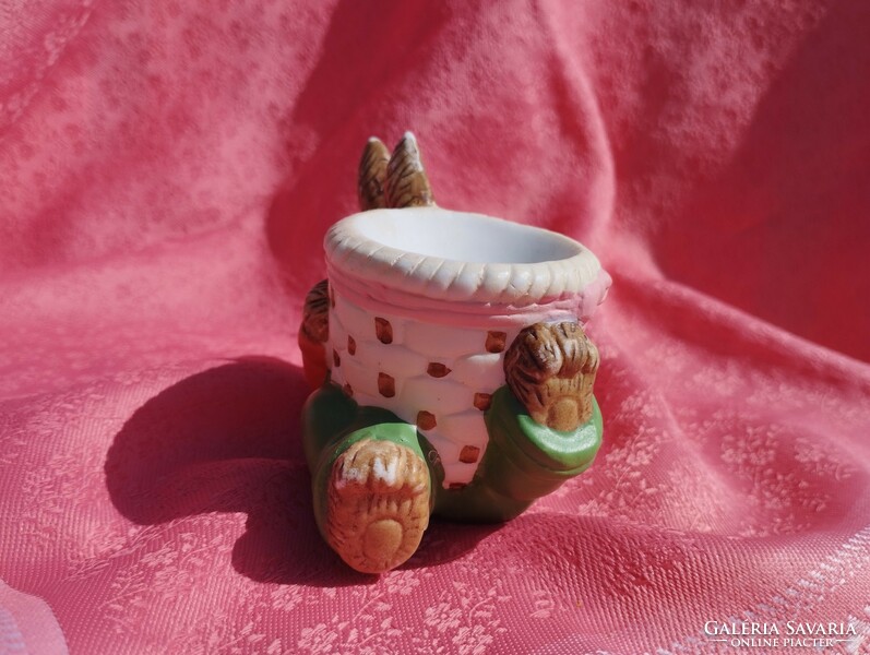 Ceramic bunny with egg holder