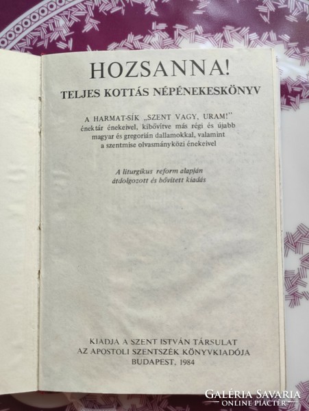 Hozsanna! Teljes kottás népénekeskönyv 1985 műanyag borítású apostoli szentszék retro kiadványa