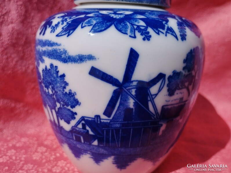Japán, kék festéses porcelán teafűtartó