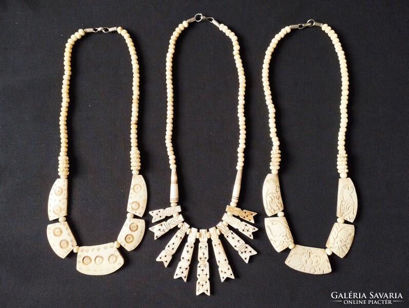 Bone necklace, necklaces (3 pieces)