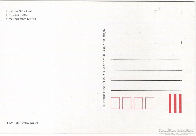 Postcard 0060 Siofok post office clean