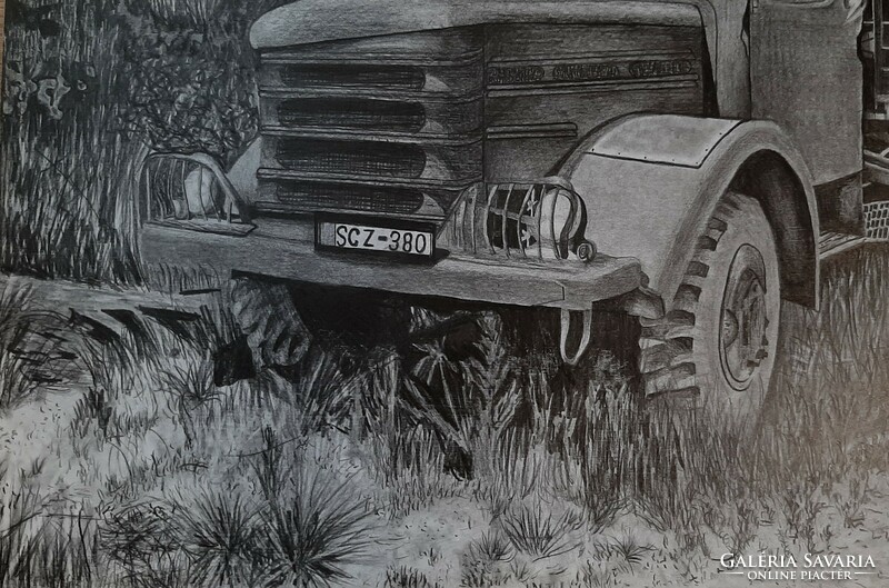 Jármű szén és grafit rajz rendelésre