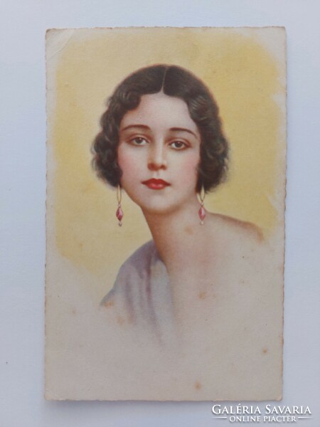 Régi képeslap 1927 levelezőlap hölgy