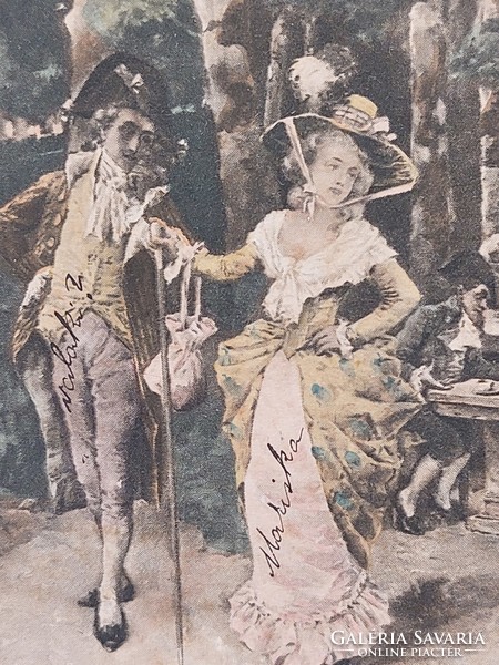 Régi művészeti képeslap 1902 Antonio Lonza levelezőlap