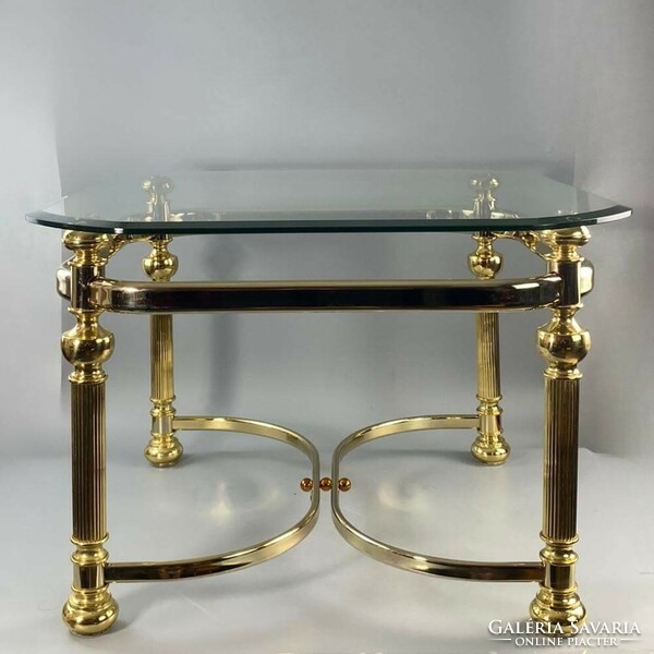 Hollywood regency ilse copper-aluminum coffee table