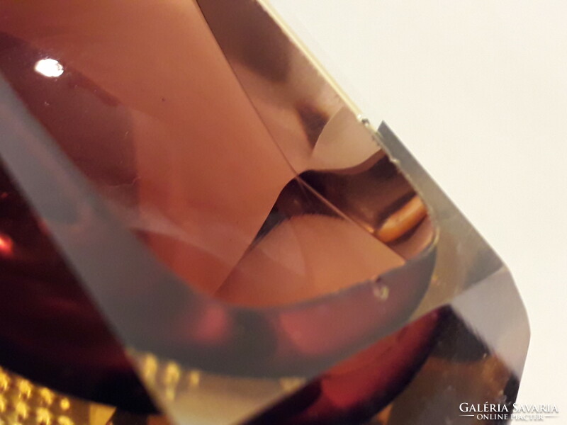 Muránói sommerso üveg tál tálka hamuzó kínáló