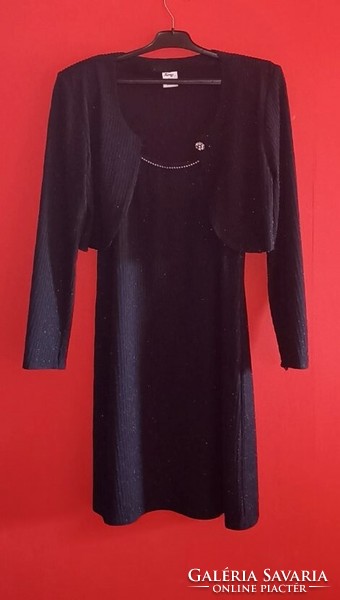 Black dress with bolero, casual ensemble. Midi model. S size