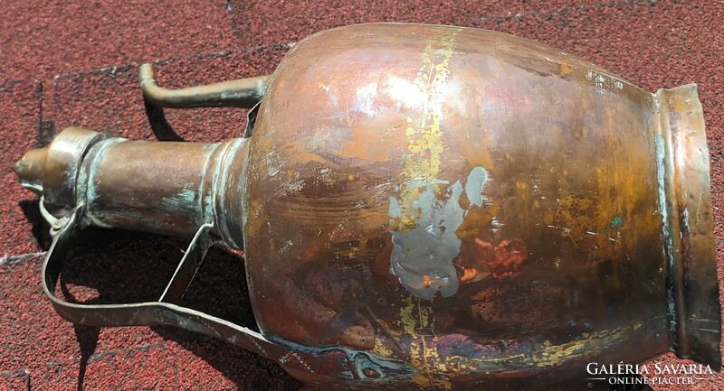 Antique hand hammered huge copper spout