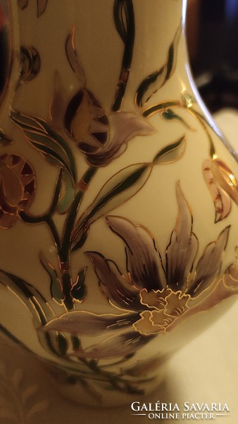 Zsolnay porcelain vase with orchid pattern
