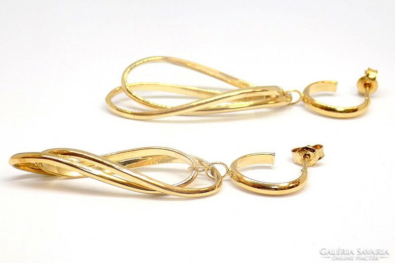 Gold dangling earrings (zal-au91559)