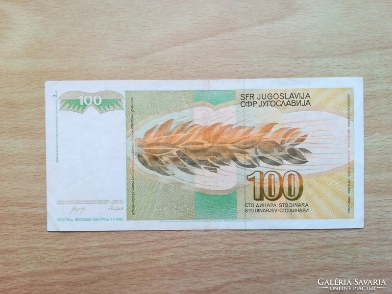 Jugoszlávia 100 Dinar 1990