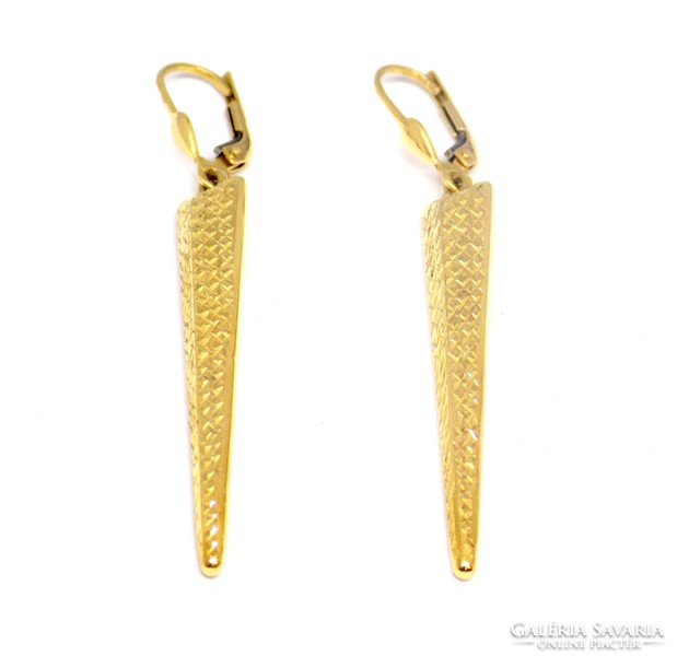Engraved dangling gold earrings (zal-au105996)
