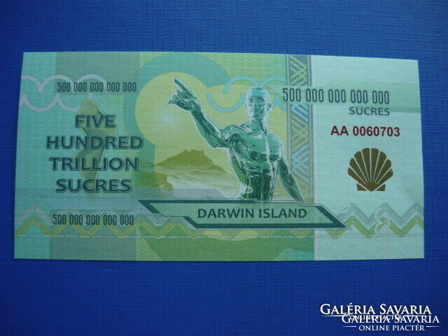 Darwin island five hundred trillion sucres 2015 féri! Unc! Rare fantasy money!