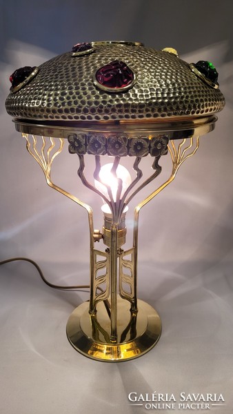 Antique Art Nouveau copper table lamp