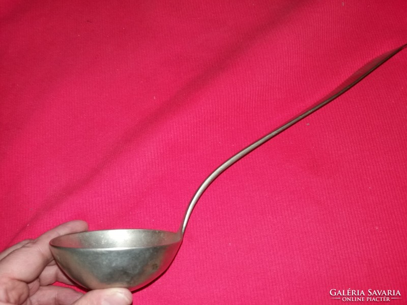 Antique silver-plated alpaca soup ladle 32 cm - 8 cm with ladle, condition according to the pictures