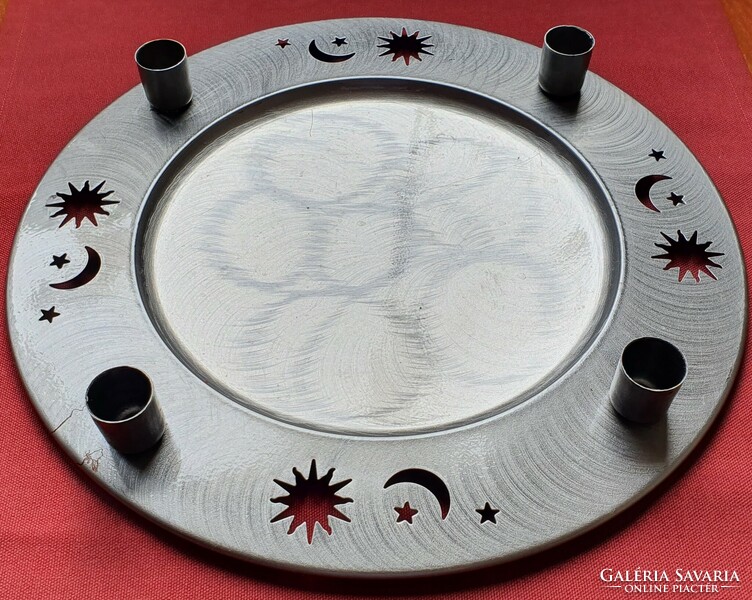 Christmas metal candle holder tray Advent wreath decoration accessory