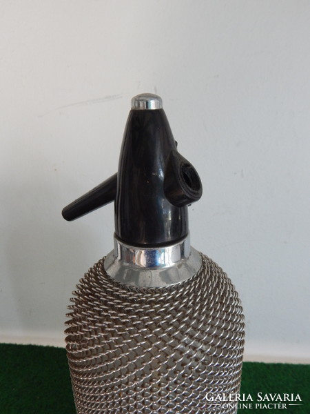 Retro metal mesh soda bottle, height, 36 cm. In the condition shown in the picture.